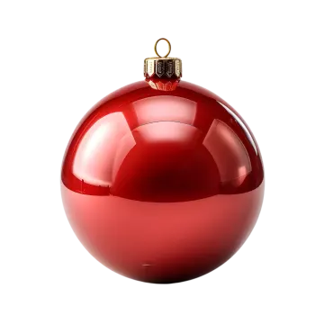 a red christmas ball on a white background