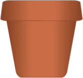 a brown pot with no lid