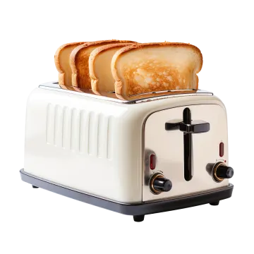 a toaster with two slices of bread on it