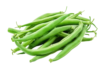 green beans on a white background