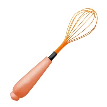 an orange whised spat on a white background