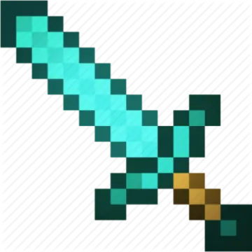 an image of a sword in the style of minecraft