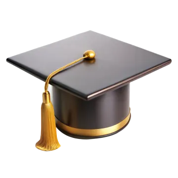 a graduation cap with a gold ta