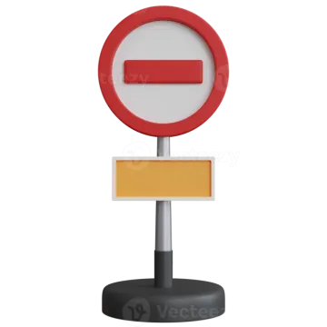 a no entry sign on a white background
