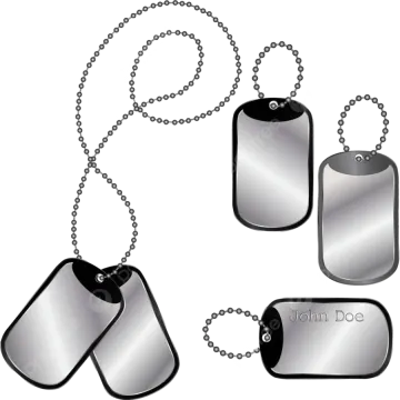 a set of dog tags on a chain