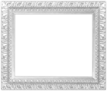 a white picture frame with an ornate pattern on it