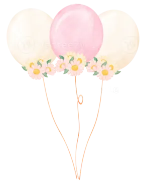 a bunch of balloons with flowers on them