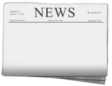 a stack of newspapers on a white background