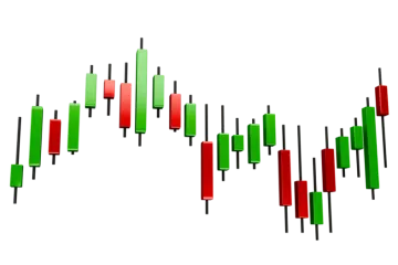 a green and red candles on a white background