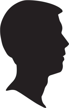 a silhouette of a man's head