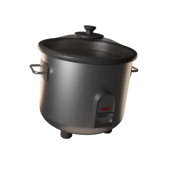 an electric rice cooker with a lid