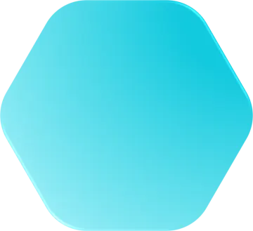 a blue hexagon on a white background