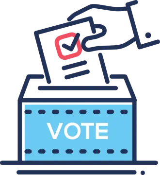 a voting box with the word vote written on it