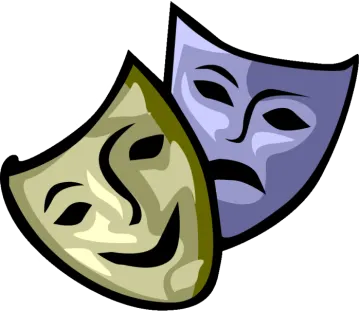 a pair of masks on a white background