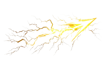 a yellow lightning bolt on a white background
