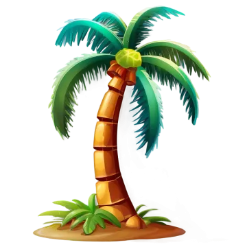 a palm tree on an island
