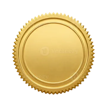 a gold medal on a white background