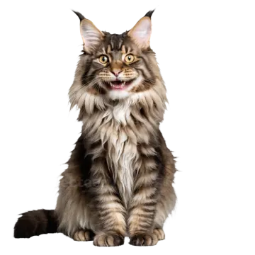 a cat with its mouth open sitting down