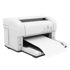 a printer with a roll of paper