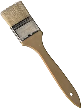 a wooden brush on a white background