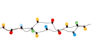 a string of lights on a white background