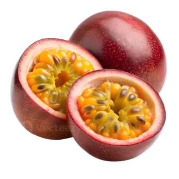a passion fruit cut in half