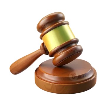 a wooden judge's gavette on a white background