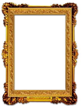 a gold frame on a white background