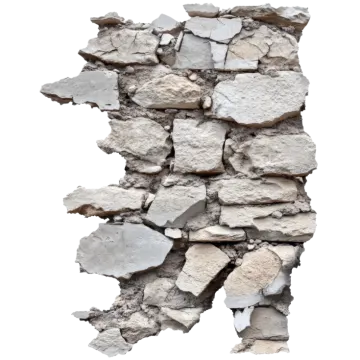 a pile of rubble on a white background