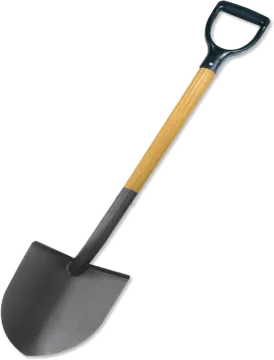 a black shovel on a white background