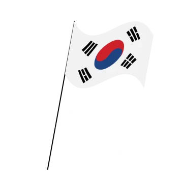 a korean flag on a pole