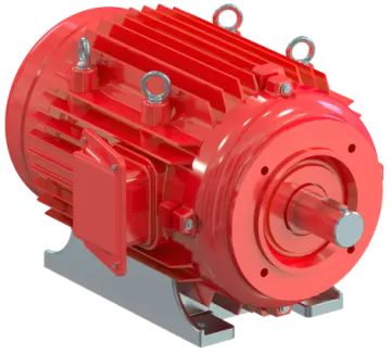 a red electric motor on a white background