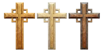 three crosses on a white background