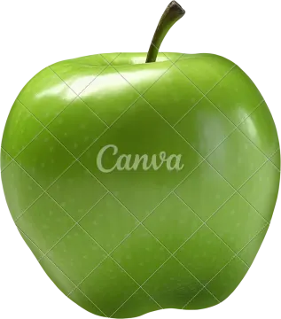a green apple with the word can on it