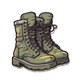 a pair of military boots