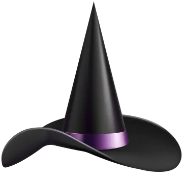 a black witch hat on a white background