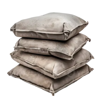 a pile of pillows on a white background