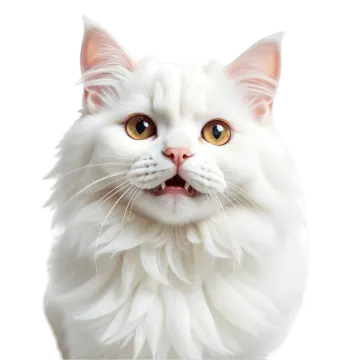 a white cat with yellow eyes looking at the camera