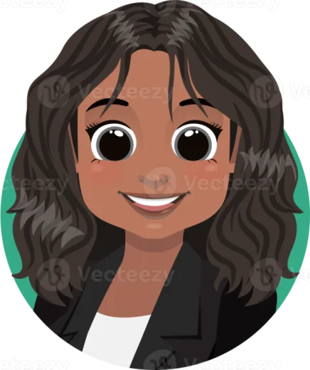 a woman's face in a green circle