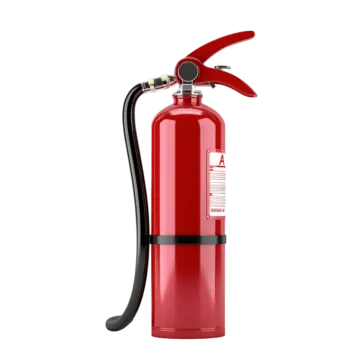 a red fire exor on a white background