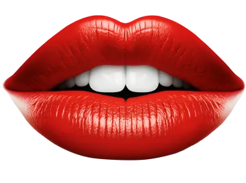 a woman's mouth with red lipstick
