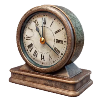 an old clock on a white background