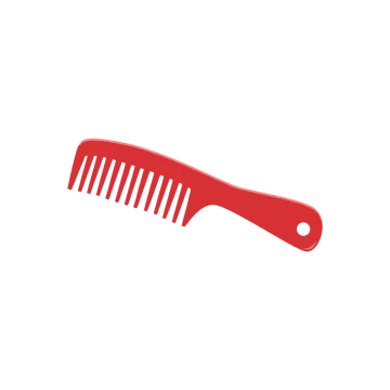 a red comb on a white background