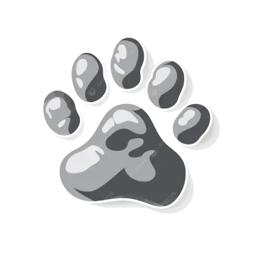a black and white paw print