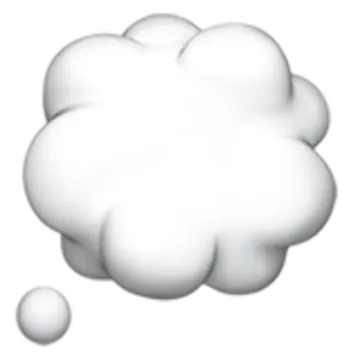 a white cloud with three balls on it