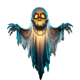 an image of a ghost with glowing eyes