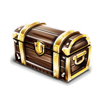 a pirate chest with gold and leather
