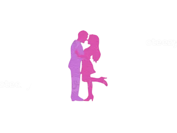 a silhouette of a man and woman kissing