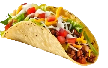a tacoa filled with meat and vegetables