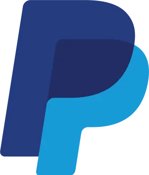 a blue p logo on a white background